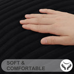 Simmore Decorative Fall Throw Pillow Covers 26x26 Set of 2, Soft Natural Plush Flannel Double-Sided Fluffy Couch Pillow Covers for Sofa Living Room, Black