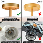 Modern Light Fixture Ceiling Mount Flush Mount Drum Ceiling Light Fixture 3 Light Gold Semi Flush Mount Ceiling Light for Hallway Bedroom Entryway Foyer Office