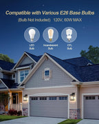 Dusk to Dawn Outdoor Wall Light Fixture, 12'' Oil-Rubbed Bronze Porch Light, Hardwired Outside Wall Lantern for House, Garage, Front Door, Waterproof and Rustproof, Bulbs Not Included