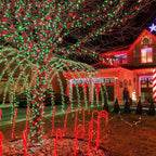 2 Pack 200 LED Solar Christmas Lights Outdoor Waterproof, Solar String Lights for Outside, Solar Outdoor String Light with 8 Lighting Modes for Xmas Tree Wedding Party Yard Decorations (Red and Green)