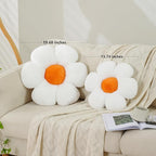 White Pink Flower Pillow 15.74 inch Flower Shaped Throw Pillows Daisy Plush Pillow Floor Pillows Seat Cushion Cute Aesthetic Decorative Throw Pillows for Bed Home Sofa Chair Couch Decor