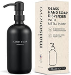 MaisoNovo Soap Dispenser 1-Piece Set | 16.9oz Black Bottles with Black Stainless Steel Pump
