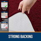 OLANLY Bathroom Rugs 47x17, Extra Soft Absorbent Chenille Bath Rugs, Rubber Backing Quick Dry, Machine Washable Bath Mats for Bathroom Floor, Tub and Shower, Home Decor Accessories, Burgundy
