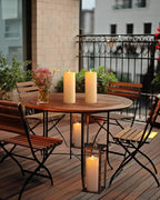 5plots 4" x 10" Waterproof Outdoor Flameless Candles Battery Operated LED Large Pillar Candles with Remote and Timer for Indoor Outdoor Lanterns, Long Lasting, White, Set of 2