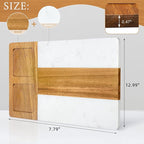 Marble Charcuterie Board, Charcuterie Boards, Cheese Boards, 13" Wood - Marble Cheese Board Set for House Warming Gifts New Home, Couples 2025, Bridal Shower, Hostess Gifts for Couple