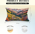 JINYO Boho Floral Mountain Pillow Covers 12x20 inch,Abstract Mountain Floral Pillow Cover Colorful Spring Wildflowers Decorative Pillow Covers for Home Bedroom Living Room Office Decor