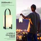 uuffoo LED Lamp Shower Lamp Rechargeable Lantern Table Lamp Cordless 3000K and Candle Light IP44 Dimmable for Indoor Outdoor Bathroom Patio Camping Restaurant Home