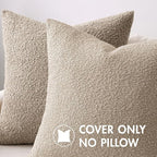 MIULEE Textured Boucle Throw Pillow Cover Neutral Accent Solid Eruo Sham Pillow Case Decorative Soft Pack of 1 Couch Cushion Chair Sofa Bedroom Livingroom Home Decor,24x24 Inch