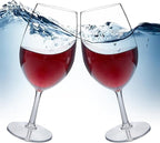 MICHLEY Floating Wine Glasses for Pool 21.5 OZ Unbreakable Tritan Plastic Red Wine Glasses with Stem Ideal for Beach Bar Camping Dishwasher Safe, Set of 4