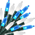Battery Operated Christmas String Lights, 8ft 20 LED Mini Lights with Timer, Christmas Tree Lights for Indoor Outdoor Bedroom Wedding Party Holiday Xmas Decoration，Blue & White