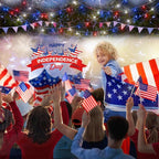 ILLUMINEW 4th of July Decorations 300 LED Red White and Blue String Lights Plug-in, 8 Modes 108ft Independence Day Fairy Lights for Patriotic Party Decor Indoor Outdoor