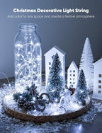 Minetom 20 Pack Fairy Lights Battery Operated String Lights, 8 Modes & Timer, 7ft 20LED White Waterproof Silver Wire Twinkle Lights, Firefly Starry Moon Lights for Mason Jars DIY Christmas Wedding