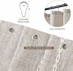 WELTRXE Boho Shower Curtain with Tassel Modern Farmhouse Shower Curtain Set, Rustic Bathroom Decor, Heavy Duty Fabric Water Repellent with Hook, Taupe, 72x72 Inches