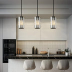 Black Pendant Lighting Modern Pendant Light Mini Crystal Chandeliers Adjustable Pendant Light Fixture for Kitchen Island Dinning Room Corridor Bedroom(Black 1-Light)
