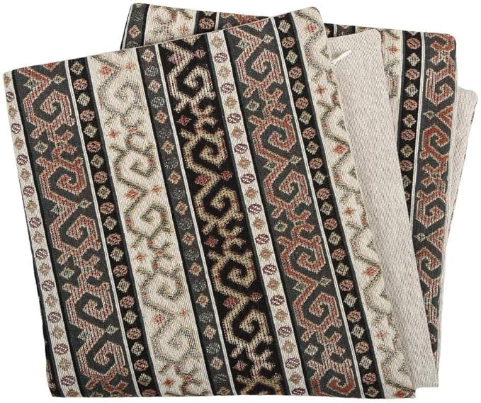 Khaki Kilim Throw Pillow Covers Dark Green and Black - 20 x 20 Inches Decorative Patio Pillows, Bohemian Outdoor Case for Farmhouse, Ethnic Shams, Aztec