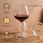 MICHLEY Floating Wine Glasses for Pool 18 OZ Unbreakable Tritan Plastic Stemmed Red Wine Glasses Ideal for Beach Bar Camping Dishwasher Safe, Set of 6