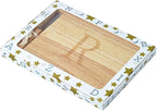 Miicol Wood Charcuterie Board, Monogram Cheese Board 10 Inch, Personalized Initial Cutting Board with Spreader, Unique Housewarming Gift, Ideal for Kitchen, Home, Letter R