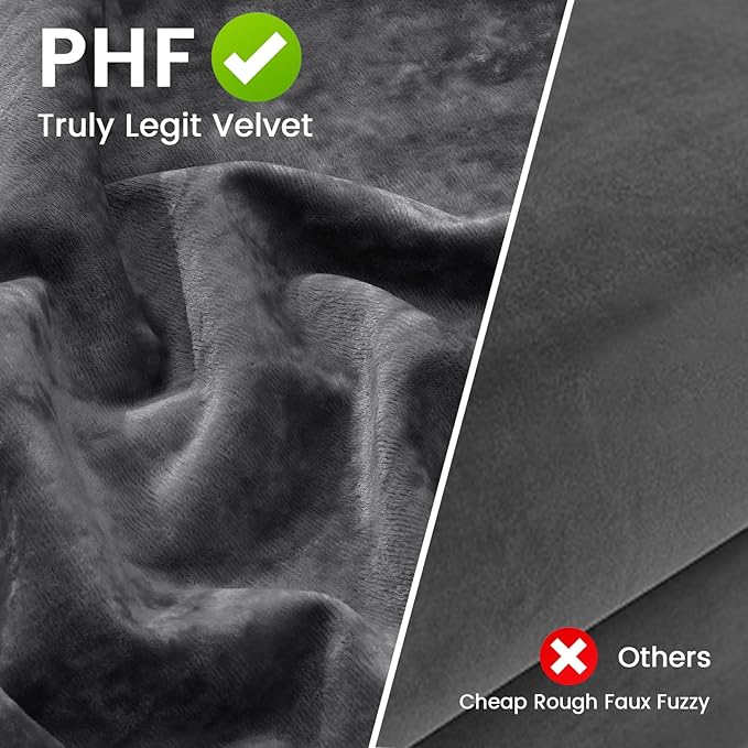 PHF Truly Velvet Euro Sham, 26"x 26",No Insert, 2 Pack Color Gradient Euro Throw Pillow Covers, Ultra Soft Cozy Pillow Covers for Home Decorative, No Shedding, No Pilling, Charcoral/Dark Grey