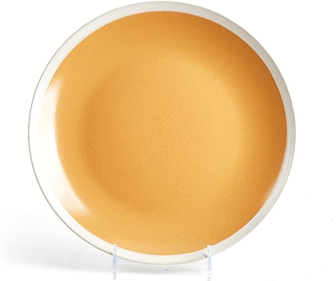 Rock Ridge Speckled Stoneware Dinnerware Set (12pc Set, Yellow and Ivory)