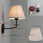 Phansthy Hardwired Wall Sconce Light, Linen Fabric Shade Indoor Wall Lamps, Wall Decor Lightings for Living Room, Bedroom, Hallway, Vanity Mirror (Black)