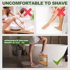 Bamboo Corner Shower Stool,2-Tier Waterproof Shower Stool for Inside Shower Shaving Leg,Small Spaces,Shower Foot Rest with Storage Shelf,Shower Bench,Bath Seat,Corner Nightstand gift for women mom