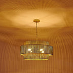 Large Woven Rattan Chandeliers for Kitchen Island, 22.8in Coastal Boho Pendant Lights for Dining Room, Living Room