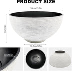 13.7inch Large Lotus Bowl Planter Garden Water Plant Pot Bird Bath Bowl Landscaping Planter Water Lily Pots for Outdoor Indoor Planting in Water Small Fountain Base Mini Fish Pond (White)