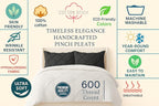 COTTON STICH Pinch Pleated Standard Pillow Shams Set of 2 Dark Grey 600 Thread Count Soft Dark Grey Pinch Pillow Shams Standard 20" x 26" Size 100% Egyptian Cotton Decorative Pillow Covers Set