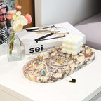 Koville Natural Decorative Marble Bathroom Tray, 12"x6" Calacatta Viola Marble Catchall Tray for Bathroom, Stone Perfume Trays Jewelry Dish for Dresser, Stone Storage Trays for Home Decor