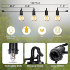 ZJOJO 200FT Outdoor String Lights, G40 Globe Outdoor Lights with 60 Shatterproof LED Bulbs 2700K, IP65 Waterproof Patio Light String Lights for Outside Backyard Porch Party