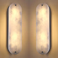 2 Pack 4 Light Oval 20" Alabaster Marble Bathroom Wall Sconce Modern Concise Style Wall Light Fixture,Dark Gray Finish for Bedroom Hallway Bedside