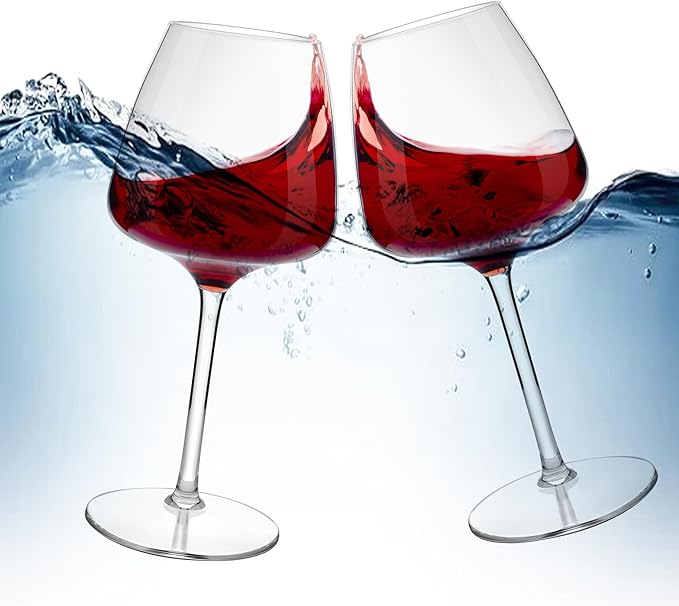 MICHLEY Floating Wine Glasses for Pool Unbreakable Tritan Plastic Red Wine Glasses with Stem Poolside Floating Cups 20.5 OZ, Dishwasher Safe, Set of 4
