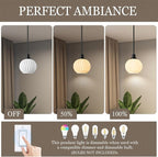 Black Pendant Lights Kitchen Island 2 Pack, 7.3" Milk Glass Modern Pendant Light Fixtures with Rods, Globe Hanging Lighting for Kitchen Sink Bathroom Dining Room, E26 Base