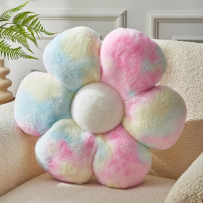 Daisy Shaped Throw Pillow - 19.6In Cute Flower Seating Cushion for Sofa Couch Bed