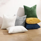 decorUhome Chenille Grey Throw Pillow Covers 24x24 Inch Set of 2, Decorative Soft Couch Pillow Covers Solid Dyed Accent Velvet Farmhouse Neutral Square Pillow Cases for Sofa Bed Living Room