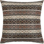 Khaki Kilim Throw Pillow Covers Dark Green and Black - 20 x 20 Inches Decorative Patio Pillows, Bohemian Outdoor Case for Farmhouse, Ethnic Shams, Aztec