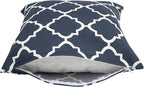 Outdoor Throw Pillows Water Resistant 18x18 inch,Decorative Throw Pillow with Insert Set of 2,Hidden Zipper Headrests for Patio Furniture Sofa Couch Chair (Blue Geometry)