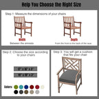 idee-home Outdoor Chair Cushions Set of 2, Thick 19" x 19" x 3" Outdoor Seat Cushions Patio Furniture Waterproof with Ties, Dining Pads