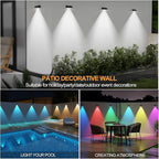 Solar Fence Lights,Fence Lights Solar Powered Waterproof IP65 Multicolor Led 12 Fixed Colors ＆RGB Color Changing for Pool, Deck, Patio, Porch, Stairs, Holiday(8)