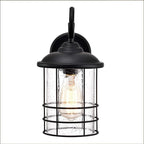 MICSIU Textured Black Exterior Wall Sconce, 12 Inch Outdoor Light Fixture with Clear Seedy Glass, Waterproof Outside Lights for Porch, Entryway, Home, Patio,Garage,Doorway