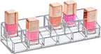 Amazing Abby - Glamour - 12-Slot Acrylic Nail Polish Organizer, Lipstick Holder, Lip Gloss Organizer, Cosmetic Storage Display, Perfect Storage Solution for Drawer, Vanity, Bathroom, and More