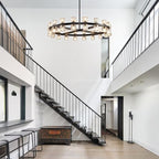 36" K9 Crystal Chandeliers, Round Black Chandeliers for Dining Room, Living Room, Dining Room Chandelier Over Table, Chandelier for Bedroom Foyer Bathroom Includes Bulbs