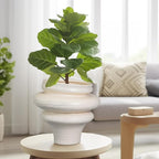 Ceramic Bonsai Planters 11 Inch - Pots for Plants Indoor Outdoor, Plant Pot with Drainage Hole, Decorative Flower Pot for Home Garden Patio Office, Gift for Men Women, White