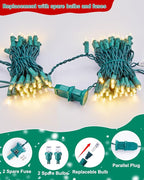 LED Christmas Mini String Lights, 28 Feet 100LEDs F5 Warm White Mini Lights, Connectable Christmas Tree Lights for Wreath Garland Holiday Party Wedding Outdoor Indoor Christmas Decoration, Green Wire