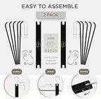 MORALVE Pants Hangers Space Saving - 2 Pack European Beechwood Scarf and Jean Hangers - Closet Organizer and Space Saver Pant Rack, Leggings Hanger, and Scarf Holder with 360° Swivel Hook