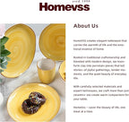 Highland 16-Piece Dinnerware Set Service for 4, Organic Shape Stoneware Plates and Bowls Set, Scratch Resistant, Microwave and Dishwasher Safe, Speckled Effect Handcrafted, Swirl Yellow