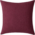 Jeneoo Burgundy Red Decorative Square Thick Throw Pillow Covers Fine Textured Boucle Couch Cushion Cases for Home Livingroom Sofa Decor, Set of 1, 24 x 24 Inch
