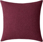 Jeneoo Burgundy Red Decorative Square Thick Throw Pillow Covers Fine Textured Boucle Couch Cushion Cases for Home Livingroom Sofa Decor, Set of 1, 24 x 24 Inch