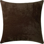 Jeneoo Coffee Brown Decorative Throw Pillow Covers Soft Chenille Comfy Solid Couch Cushion Case Decor (Set of 1, 26 x 26 Inches)