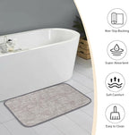Bath Mats 24x17 Non-Slip Absorbent Bathroom Rug, Quick Dry Machine Washable Shower Tub Mat with Rubber Backing, Soft Floor Carpet for Bathroom Decor Bark Light Gray